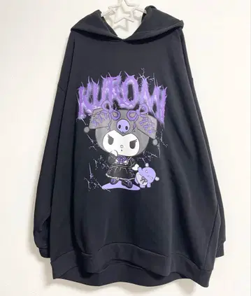 미사용 새상품 쿠로미 짱 귀 달린 후드티 빅 사이즈 4L 지뢰계