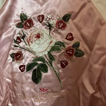 핑크하우스 장미 자수 핑크 스카잔 미사용 새상품