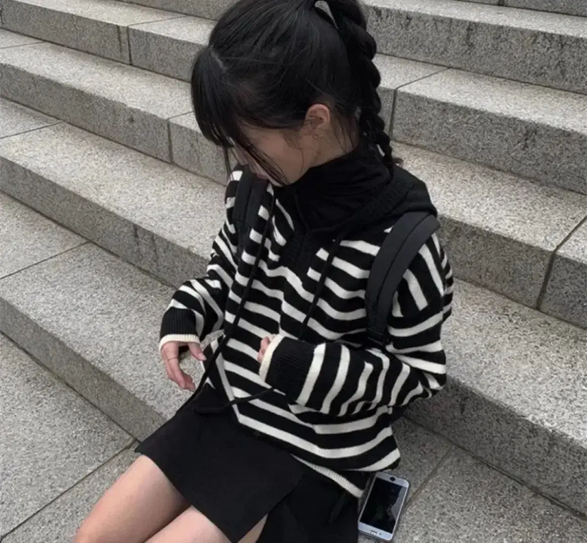 Anyone's One More Totem Stripe Hooded Knit