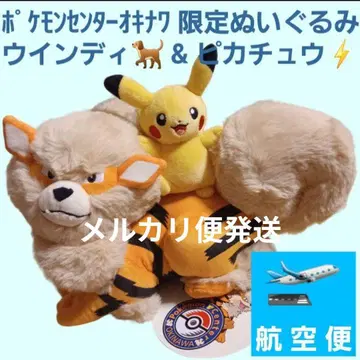 포켓몬 센터 오키나와 한정판 윈디와 피카츄 봉제 인형 메루카리 택배 발송
