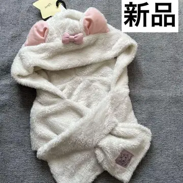 새상품 디즈니 마리 후드 부착 머플러 캡 시마무라