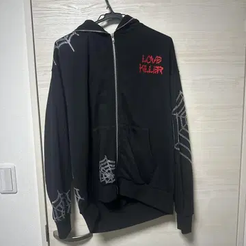 LOVE KILLER 스파이더 웹 후드티