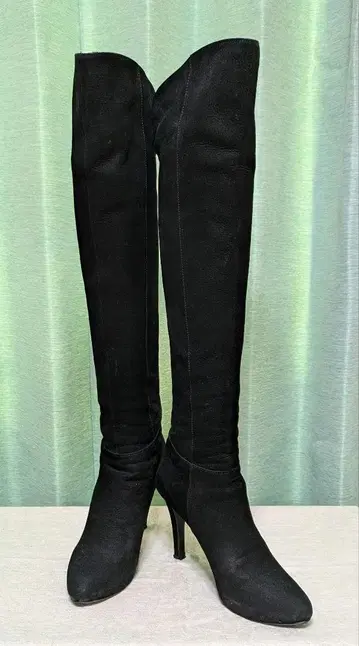 메다 MEDA 25015 블랙 스웨이드 니하이 부츠 24.5cm