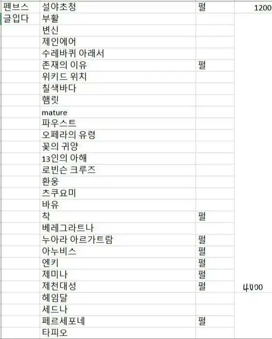 잉크 소분(펜브스, 글입다, 모나미, 반미, 윙크 ,컬러버스)