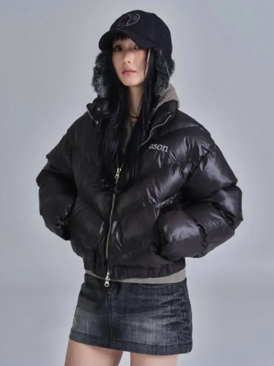 애즈온 패딩 BETTY PUFFER JACKET BLACK 푸퍼 자켓