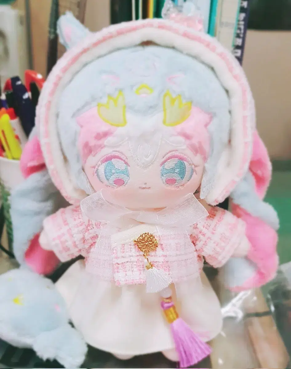 [Below cost] Tweed Hanbok Pink 20cm Doll Clothes Singry Closet 20cm Somyi Doll