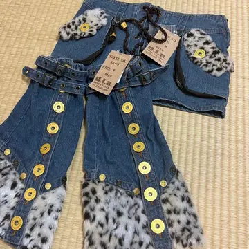 d.i.a 초레어 퍼 장식 데님 스커트 레그 워머 갸루 갸루라