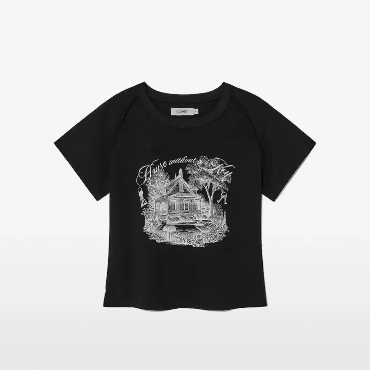 ★GLOWNY★CHAMBER CROP TEE (BLACK)★正規品/韓国直送料込/人気 MUSINSA公式 | GLOWNY CHAMBER CROP TEE (BLACK)