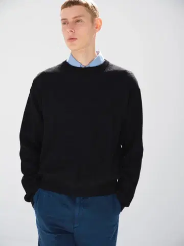 4 새상품 25ss 오라리 플랫 얀 리브 니트 P/O