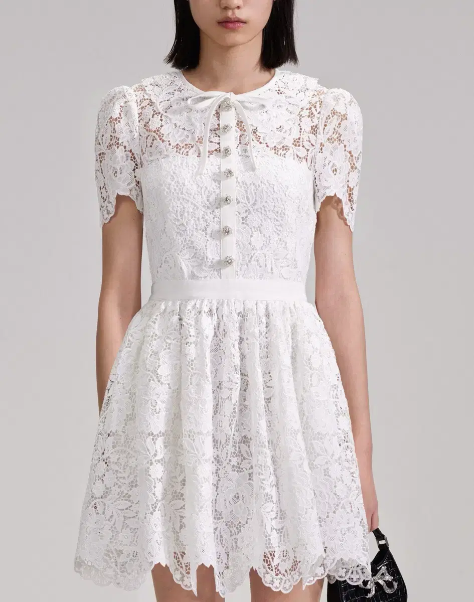 Self-portrait White lace mini dress