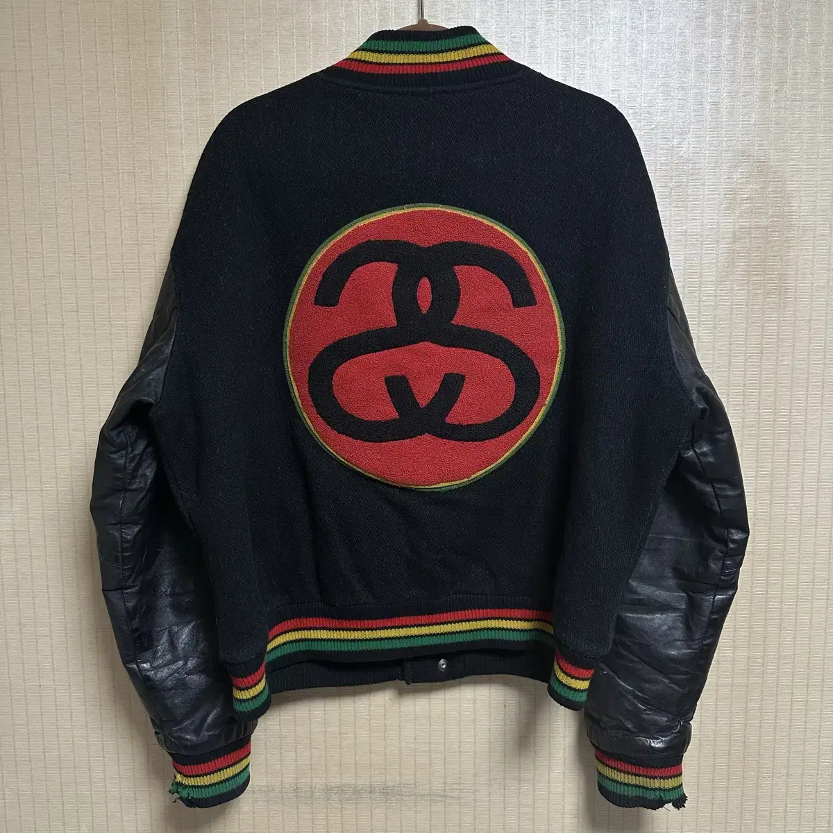 80s 올드 빈티지 스투시 원러브 바시티 자켓 L사이즈