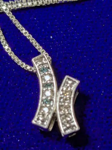 PT900 블루 다이아몬드 목걸이 탑