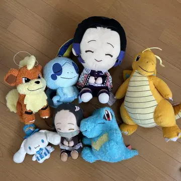 포켓몬 귀멸의 칼날 봉제 인형 세트 빅 사이즈 메타몽 네즈코