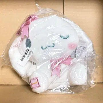 미사용 새상품 산리오 시나모롤 랩핑 리본 봉제 인형 핑크
