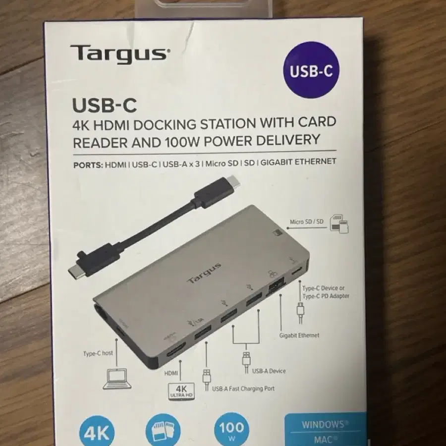 타거스 8 in 1 USB-C 도킹스테이션 멀티허브 새제품 (DOC414