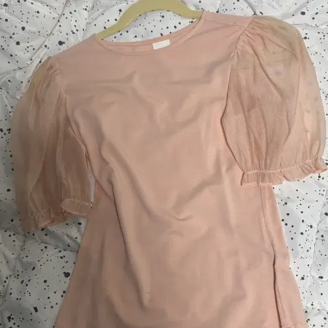 흐앤므 h&m 퍼프 시스루 슬리브 탑