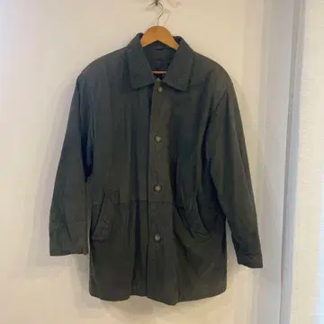 남성용 구제 의류 소가죽 코트 무스탕 카라 부착