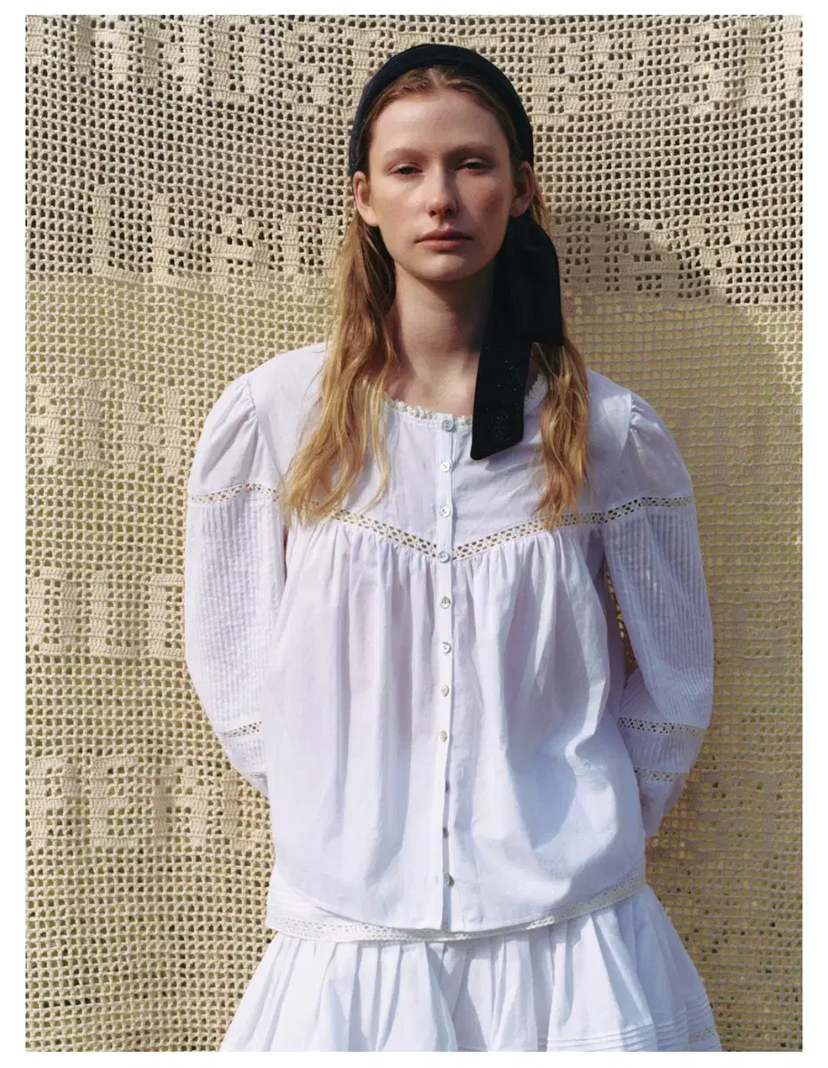 파르벵 블라우스 farven MARION LACE BLOUSE_IVORY