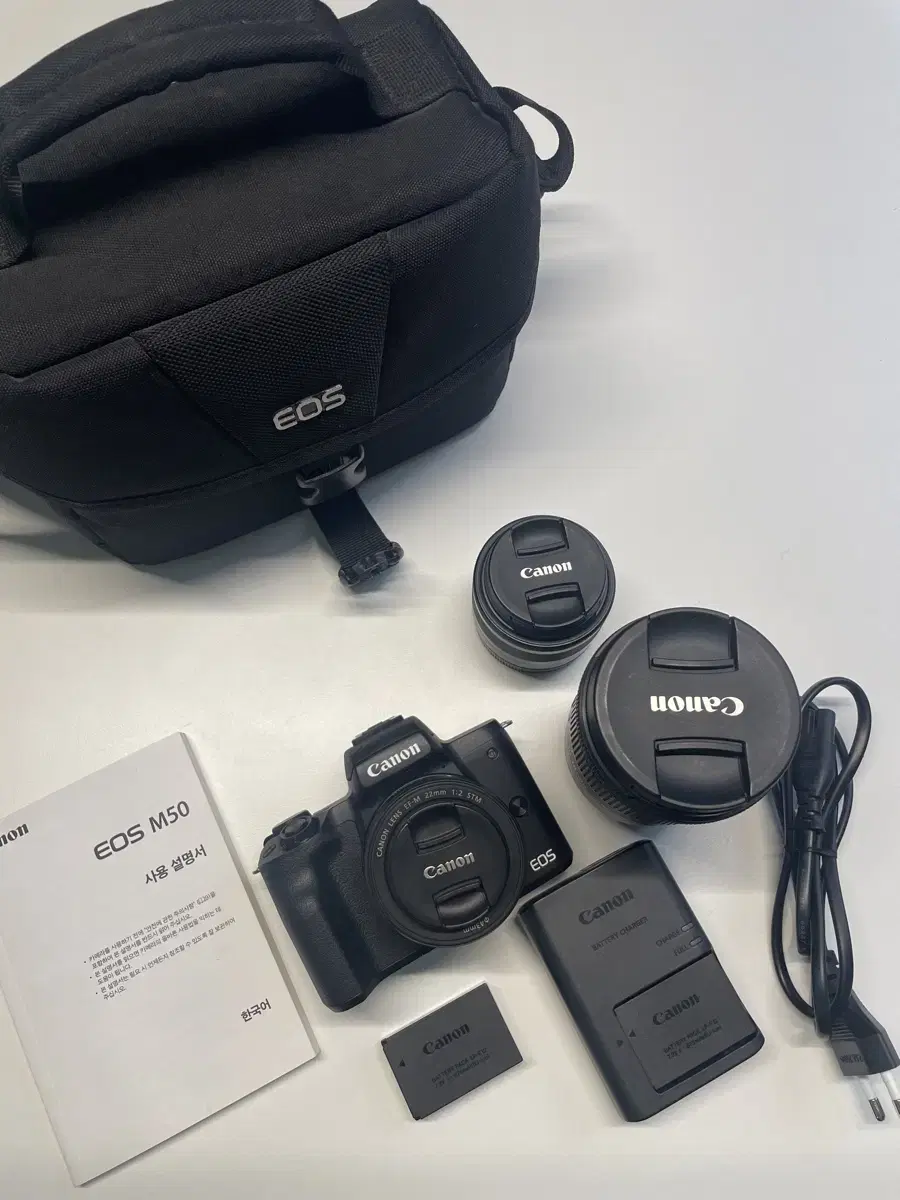 캐논 eos m50 /efm 22/efs 10-18/맨프로토 삼각대