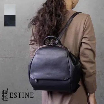 하자 있음 ESTINE 가마구치 백팩 소가죽 가죽