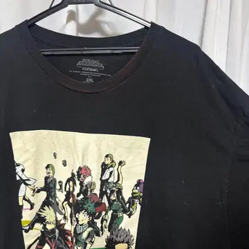 나의 히어로 아카데미아 티셔츠 2XL 블랙