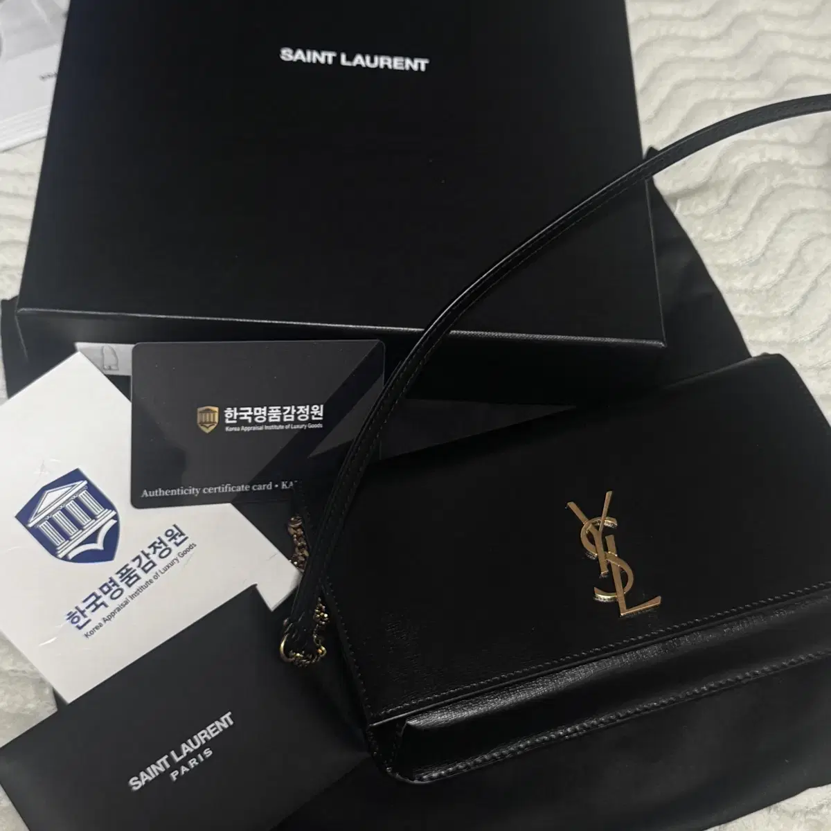 ysl 생로랑 폰홀더 모노그램 미니백