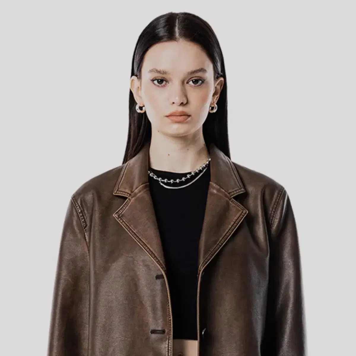 Running High Washed Blazer Suede Leather Jacket Brown Jacket