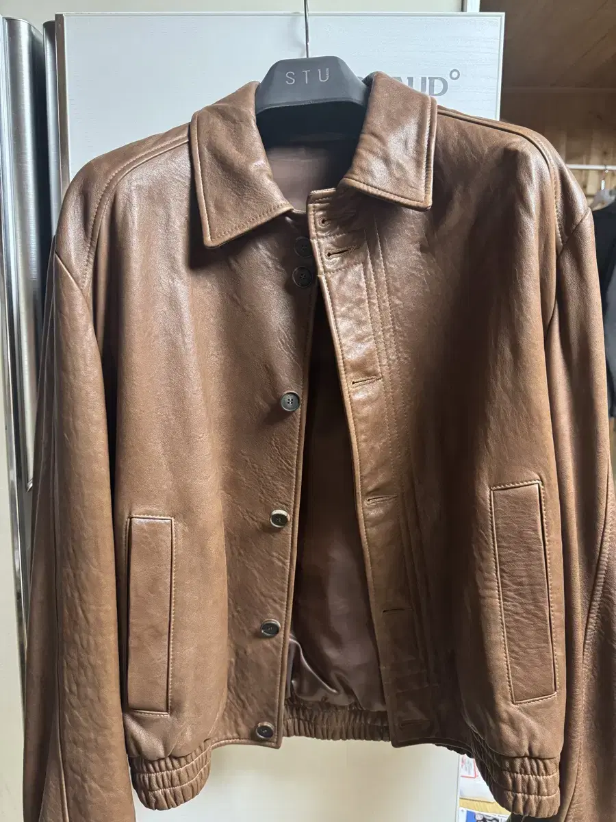 [L]21ss stu 레더자켓