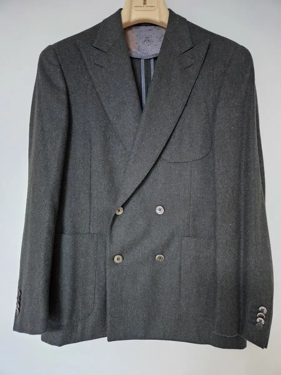 Italian Corneliani Khaki Green Virgin Wool 100 Double Jacket
