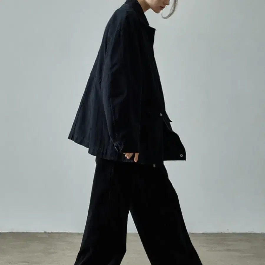 Facade pattern cotton utility jacket black small on Bunjang
