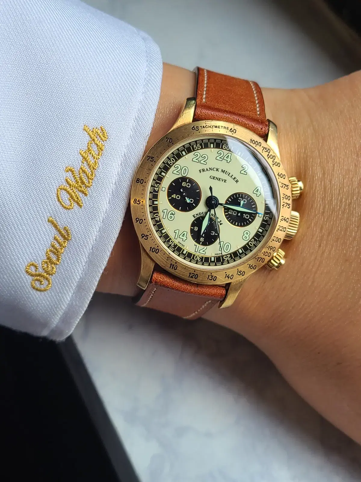 [Genuine] Frank Muller Andurand 24 Daytona 18K Gold Case Le Mania Full Set