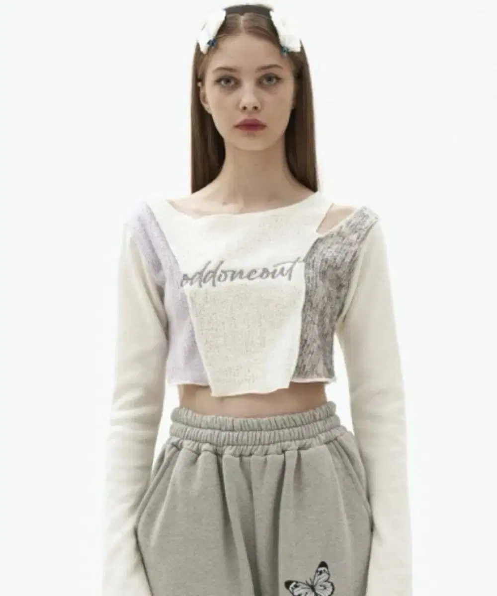 [Final Price] Iu Oddoneout Patchwork Crop Long Sleeveless