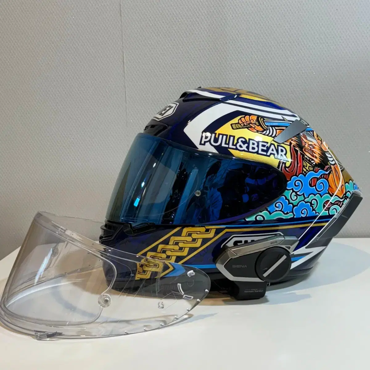 sena on shoei x14 50S,50C,30K,20S,10C,ST1,SMH-5,50R,RT1,K10,SMH-10,SHOEI Z-8 SRL EXT Graphic Decal Sticker (79.SHO X-14 Marquez Black) The SENA SRL Shoei RF-1400 Sena Install :