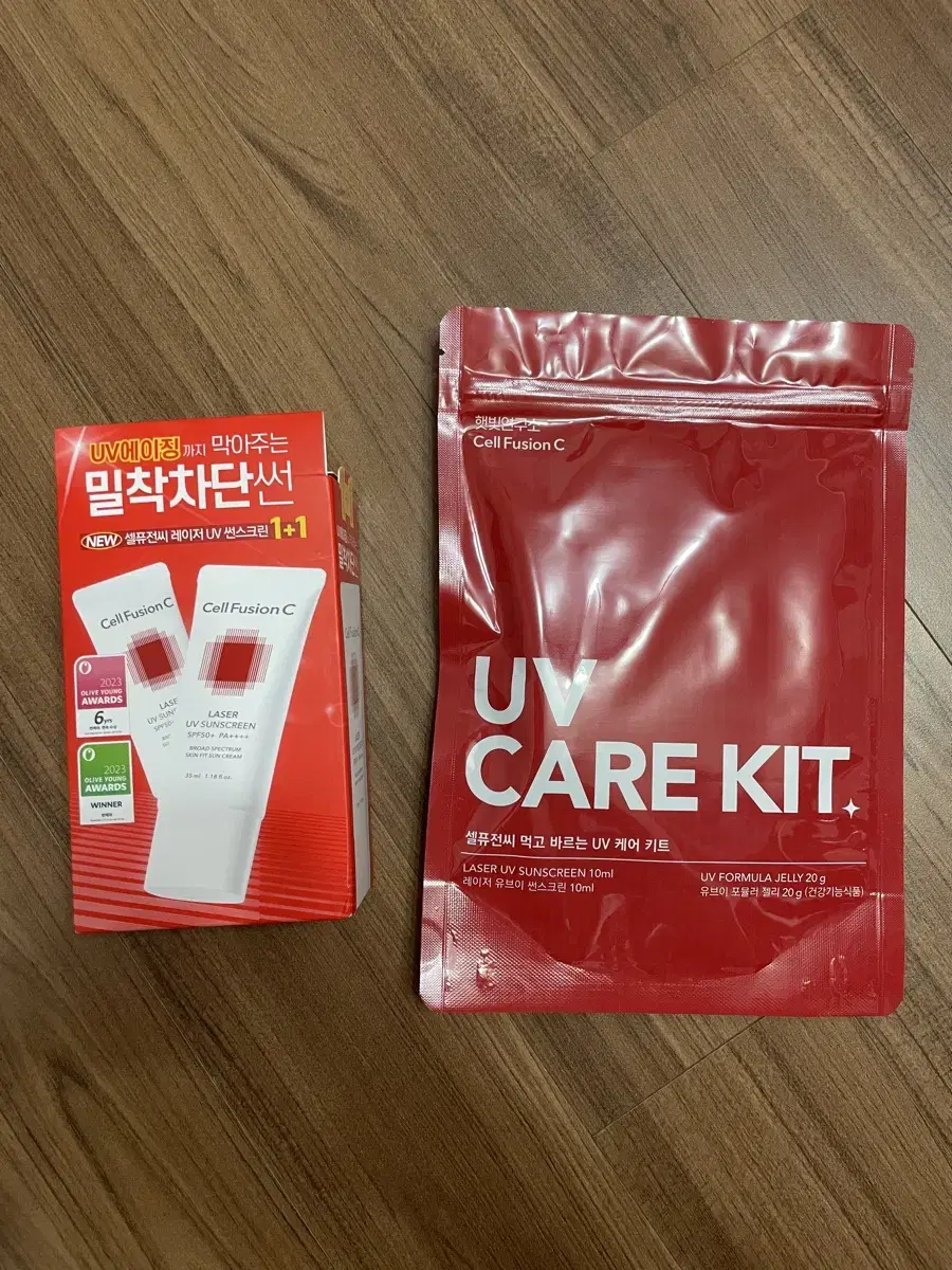 미개봉)셀퓨전씨 선크림 35ml 1+1 기획(샘플 드림)