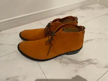 하이스트릿 오렌지 스웨이드 지퍼 달린 처카 부츠 y2k