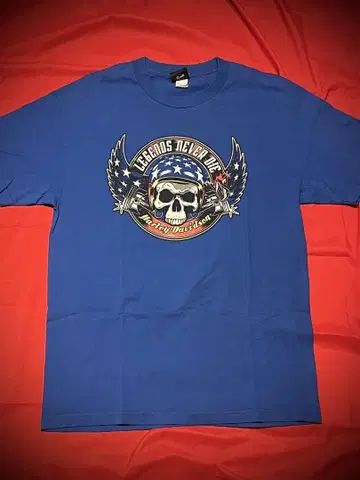 그래픽 스컬 Harley-Davidson 블루 XL
