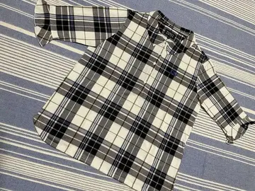 파리게이츠 7부 소매 체크 무늬 사이즈 1