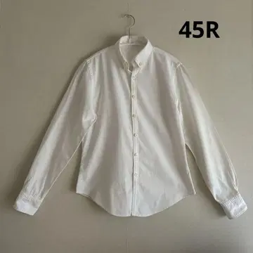 45R 버튼 다운 셔츠 여성용 긴팔 화이트 사이즈 1S