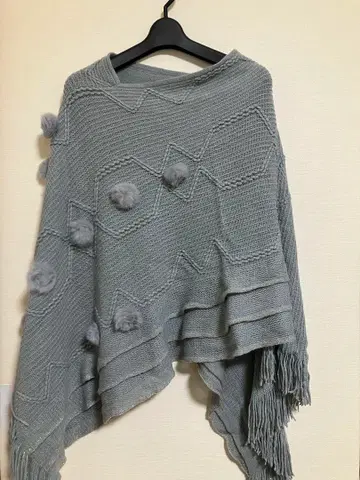 #프리 사이즈 약 M~4L 큰 사이즈 여성용 상의 니트 스웨터 판초