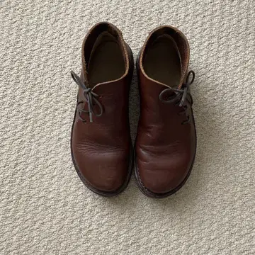 숲의 제화공 하이컷 사선끈 신발 홍차색 23cm