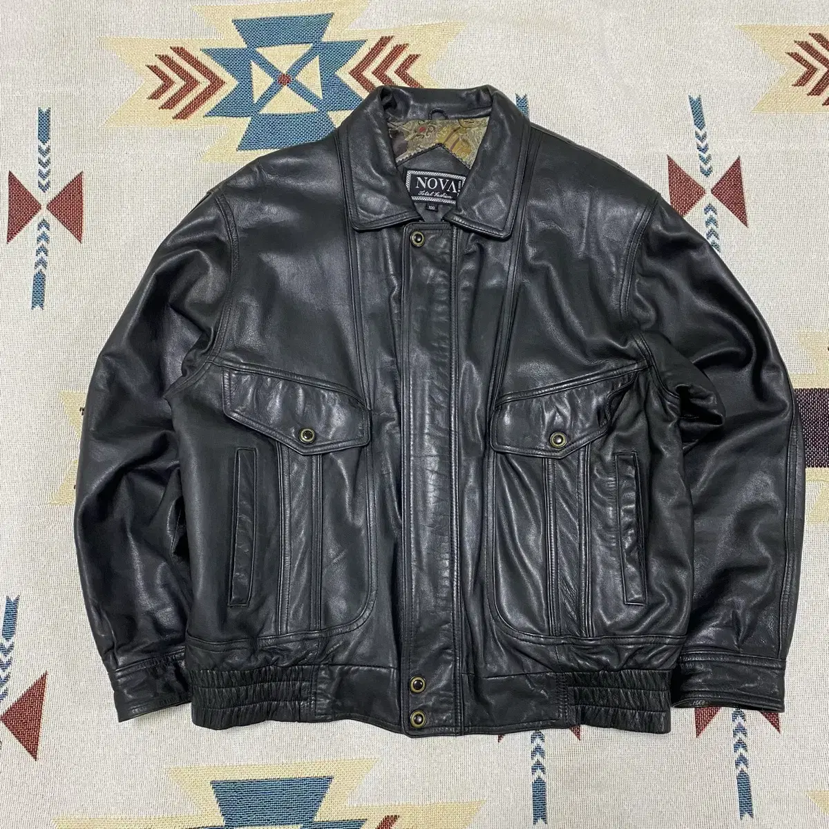 NOVA Leather Bomber Jacket