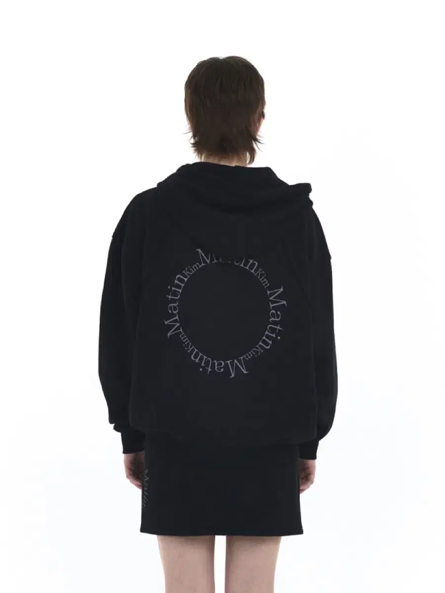 마뗑킴 solid logo hoody 솔리드 로고 후드 집업 블랙