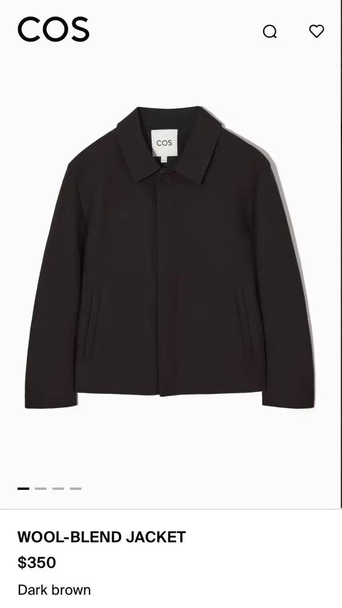 COS Wool Blend Jacket M Dark Brown