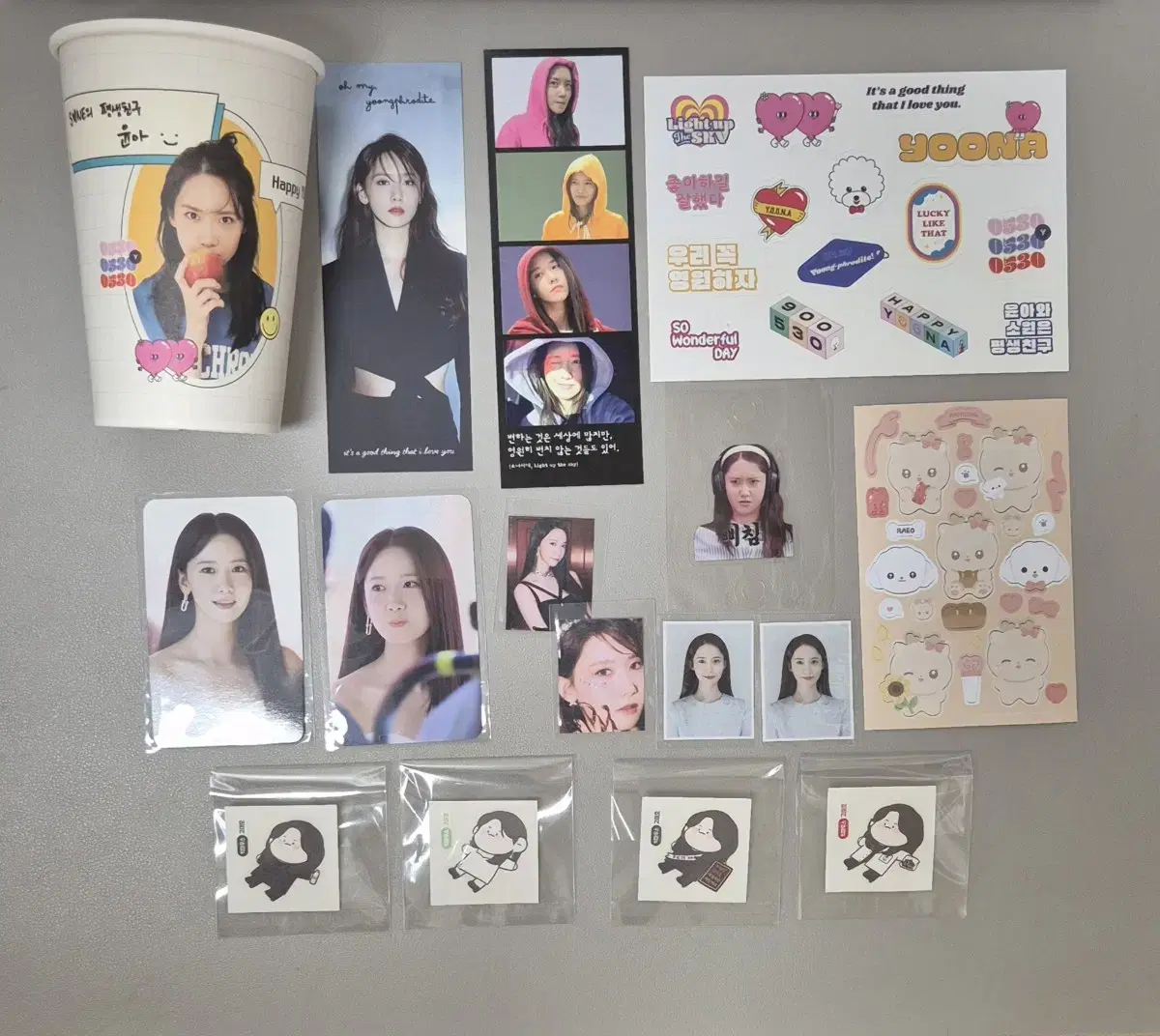 소녀시대 윤아 생카 포카 증사 빅마우스 포토카드 네컷 스티커 굿즈 띠부씰