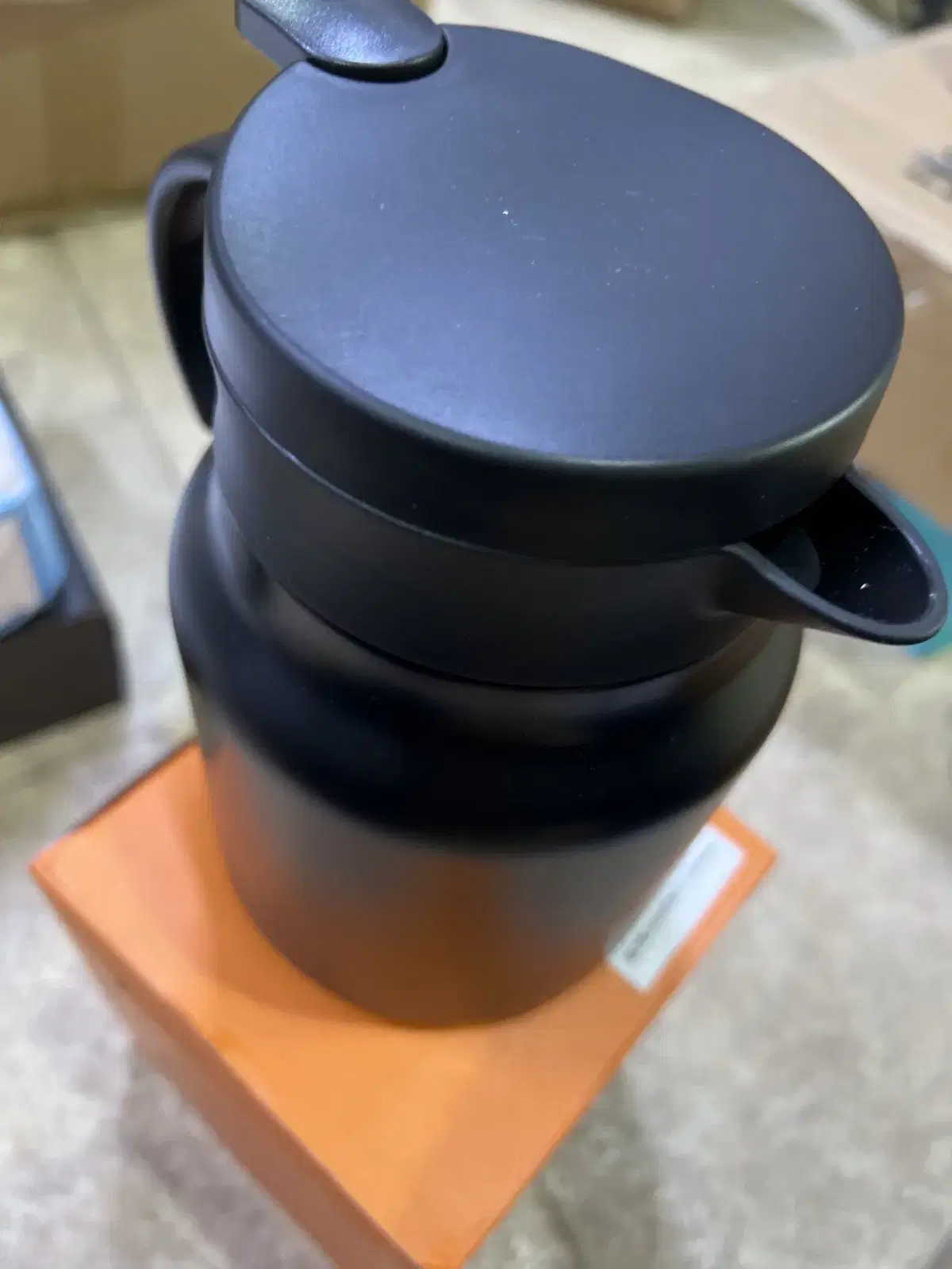 주전자 물통 보온병 블랙 보온 대용량 1000ml