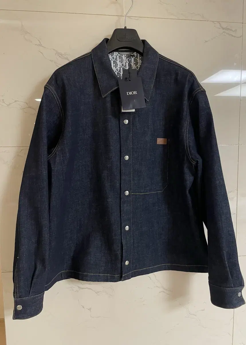 24FW 디올 오블리크 블루 데님 오버셔츠