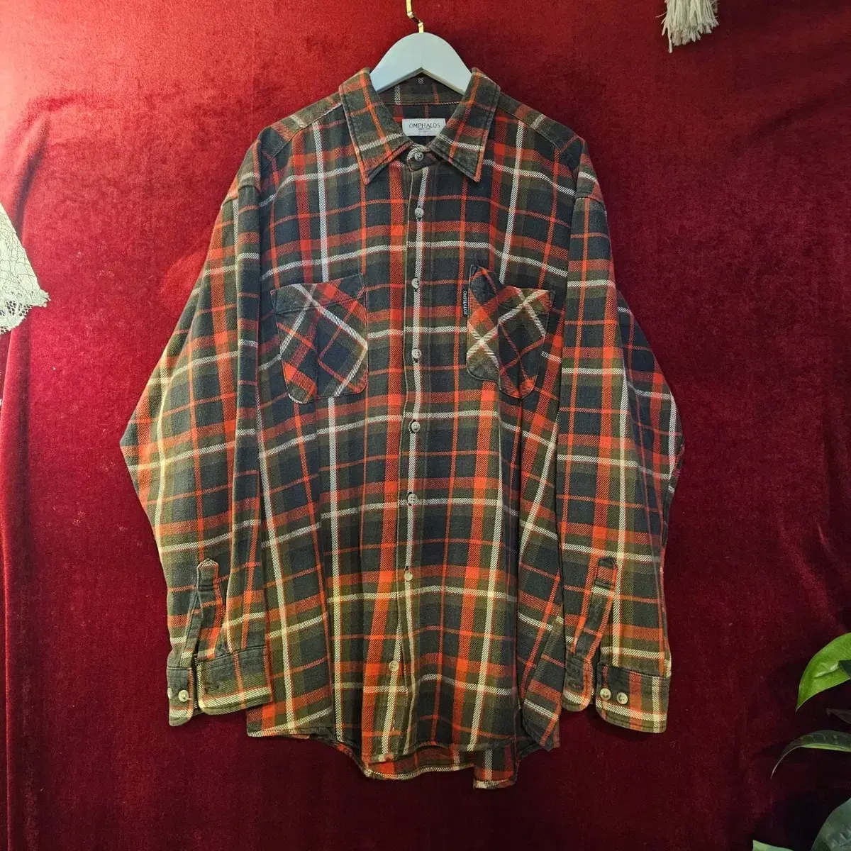 옴파로스(Ompalos) Cotton(면) 체크 남방 셔츠 105size