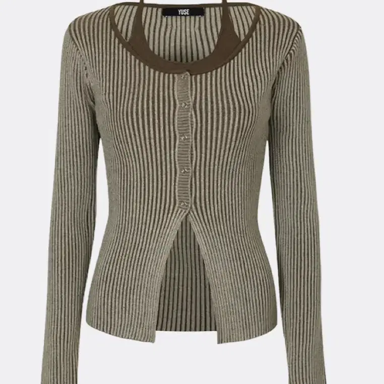 トップス YUSE TWO TONE HALTER SLEEVE LAYERED KNIT THEXSHOP,더엑스샵,YUSE,유즈