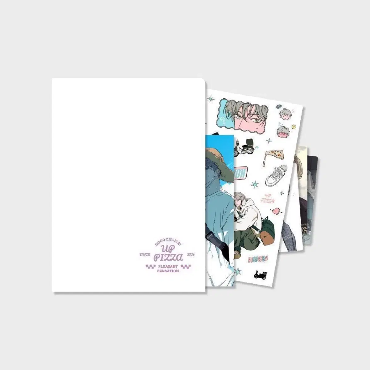 Pizza delivery man and Gold Palace set sealed + (pet stand + 2 postcards)