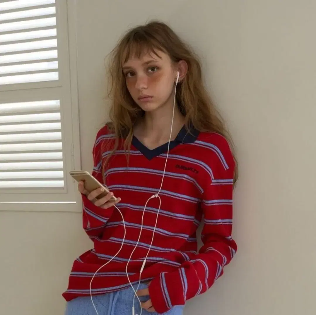 아우어솔티  Bready Stripe T-shirt / Red